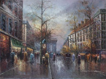 パリ Painting - st055D 印象派パリの風景